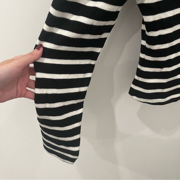 NEW Reformation Cardigan Sweater Black Striped Knit Top Lennox size M - Picture 3 of 7